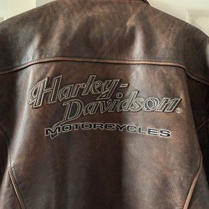 D-Pocket Harley Davidson Riding Jacket - Lrg Brown